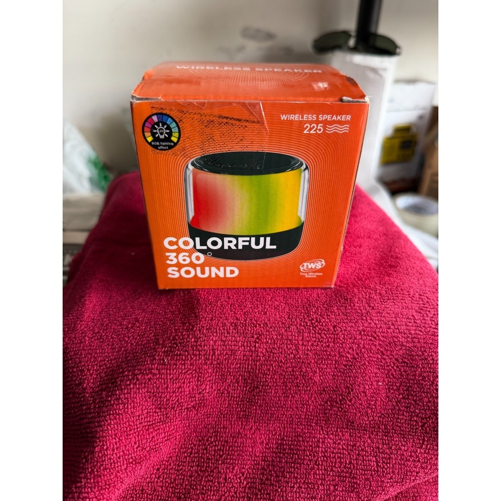 Wireless Speaker 225 – RGB Light, 360° Sound, Bluetooth, New in Box